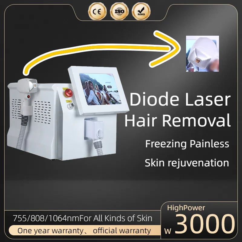 3000W diode laser semiconductor permanent painless ice titanium hair removal equipment