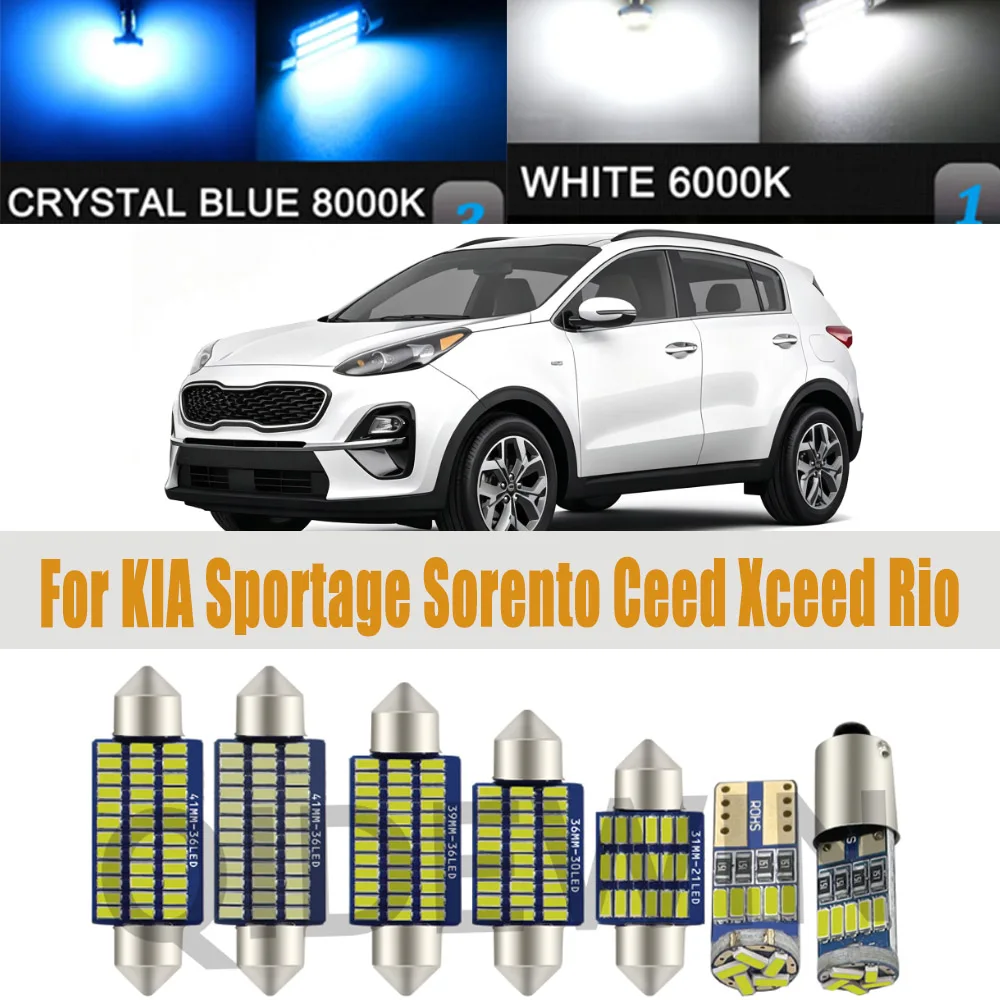 LED Bulb Interior Dome Map Light Kit For KIA Sportage Sorento Ceed Xceed Rio Forte Optima Soul 1 2 3 4 MK1 MK2 MK3 MK4