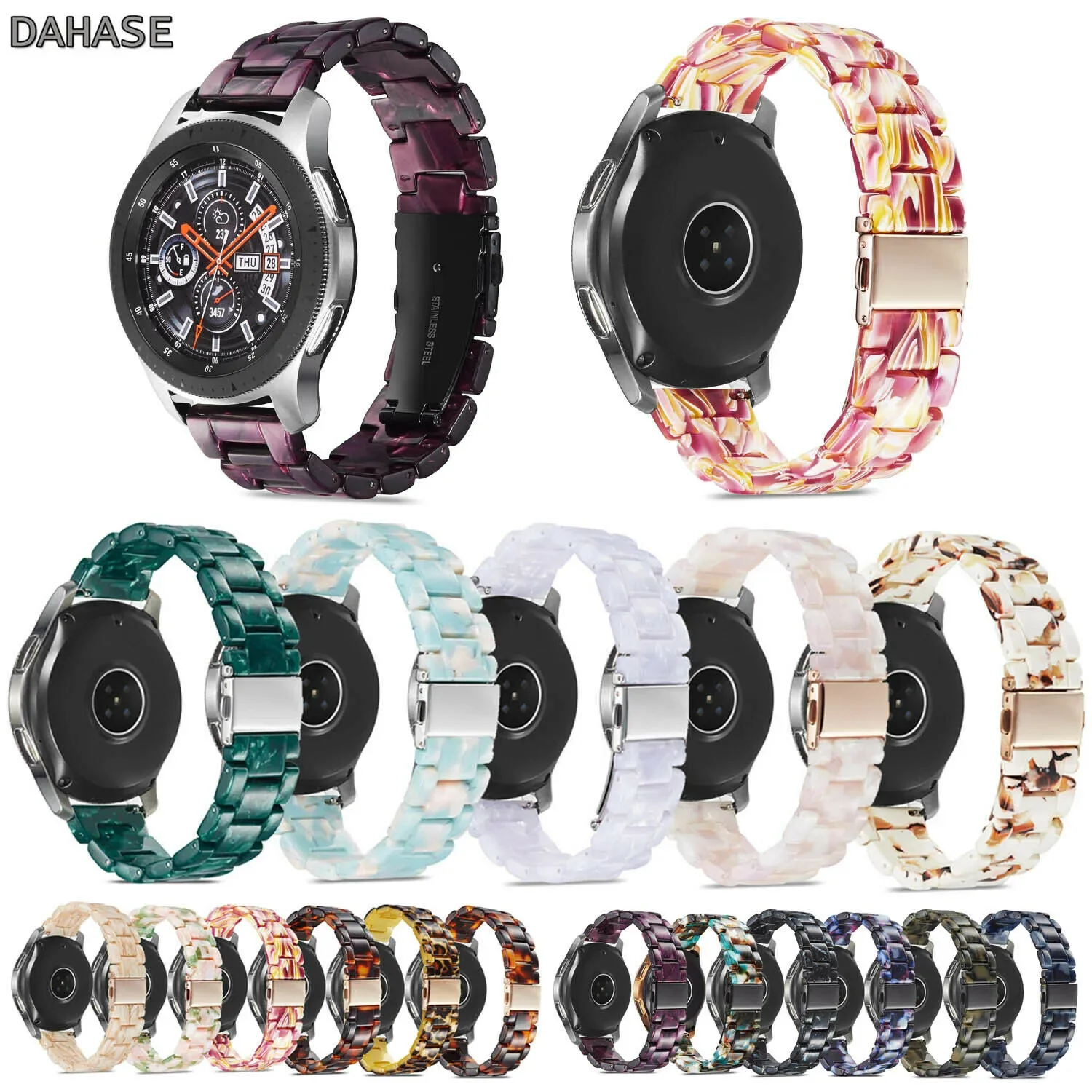

22mm Universal Resin Watch Strap for Samsung Galaxy Watch 46mm Gear S3 Band Bracelet for Huawei Watch 4 GT4 Watchbands