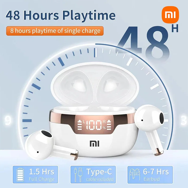 XIAOMI-auriculares inalámbricos J97 con Bluetooth 5,2, dispositivo de audio con pantalla LED, Control táctil, llamada HD, deporte, videojuegos, con micrófono