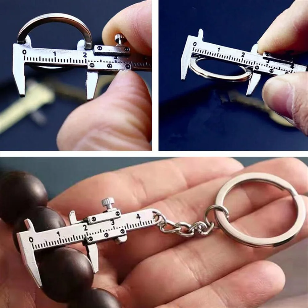 Portable Mini Caliper Tools Zinc Alloy Vernier Caliper 0-40mm Keychain Measuring Compact for Household Tool