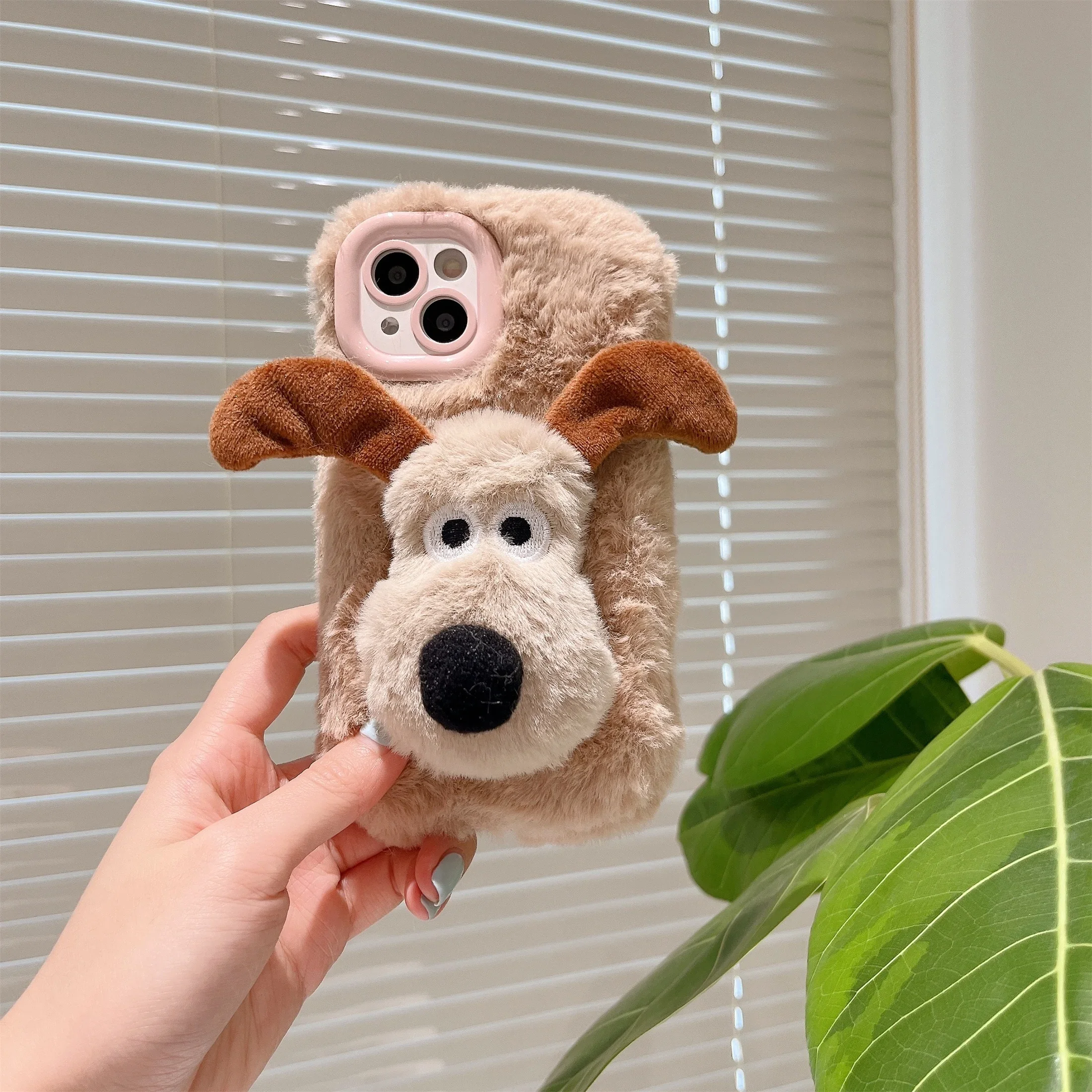Plush Ins Cute Master Dog Phone Case for IPhone16 15 14 13 11 12 Pro Max Shockproof Furry Warm Fur Anti-drop Protective  Cover