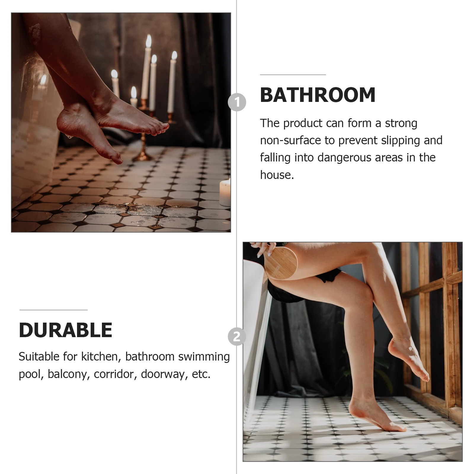 

8 Pcs Non-slip Stickers Bathtub Decal to Grips Accessories for Mat Child Decals