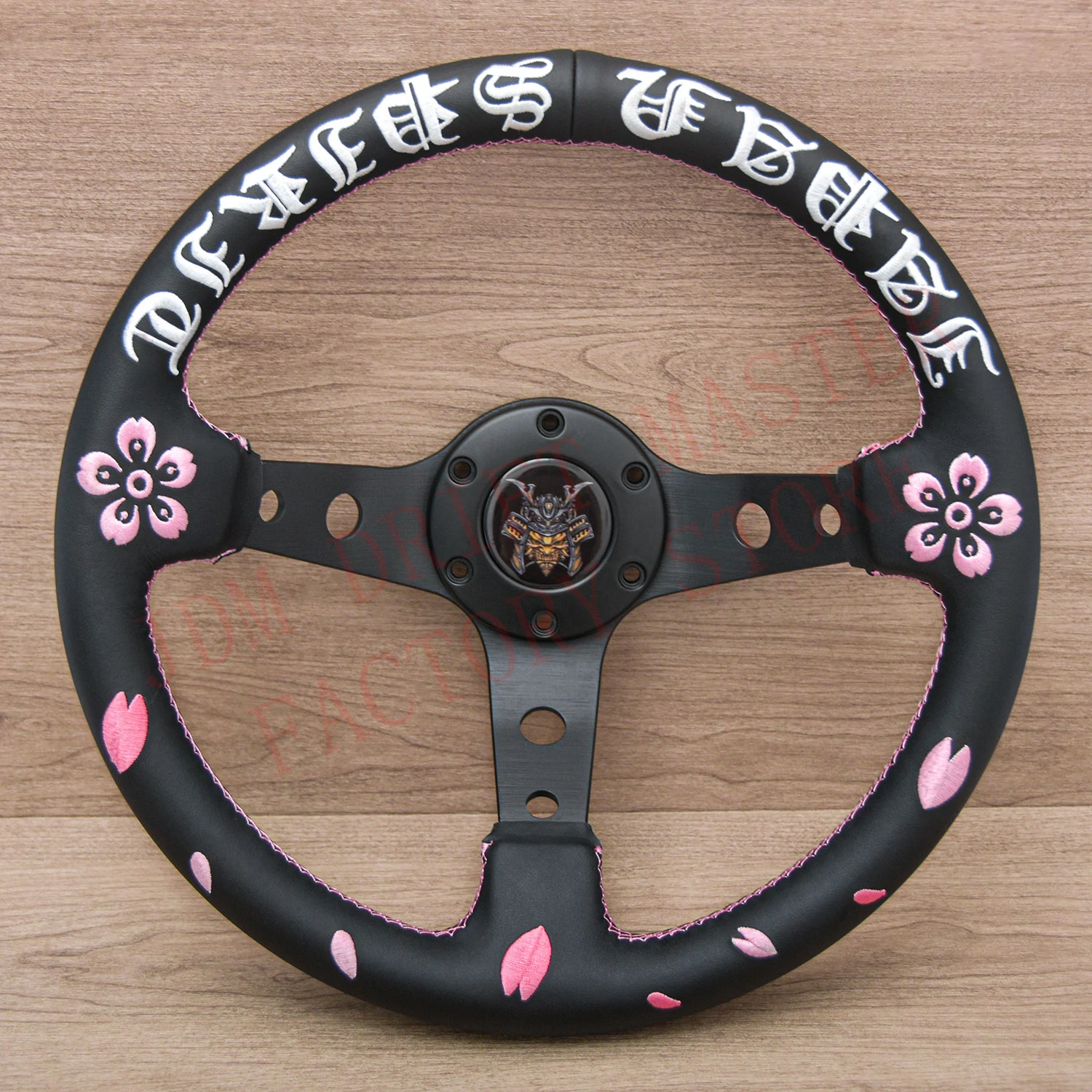 Universal 13Inch Vertex Samurai Sakura Steering Wheel Car JDM Leather Sim Racing Sport Steering Wheel