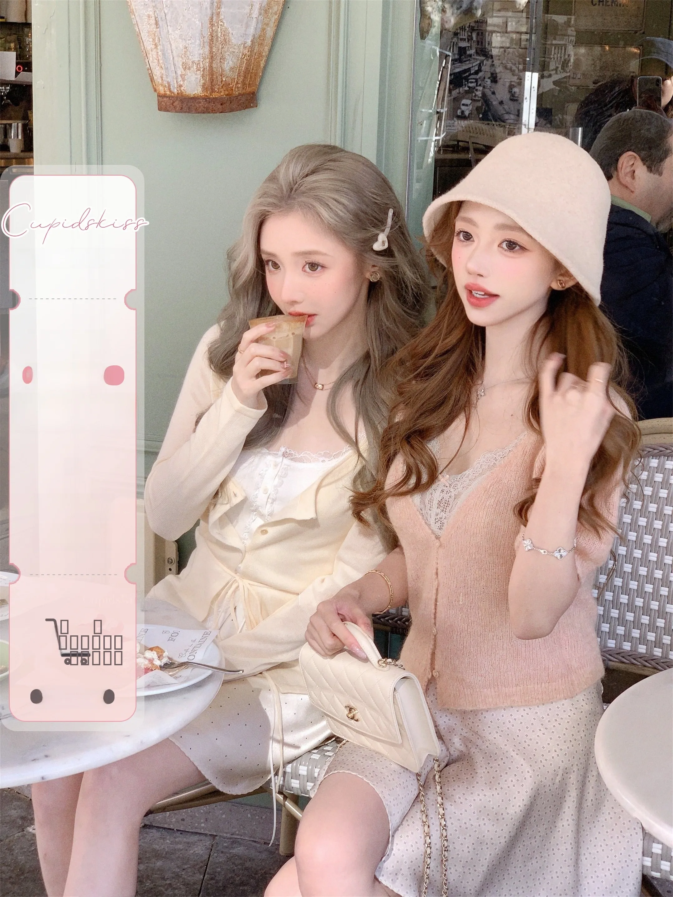 

Soft Cotton Wool Knitted Cardigan Women's Fine Spun Linen Wool Thin Sweater Five Sve Length Pure Color Button Closure