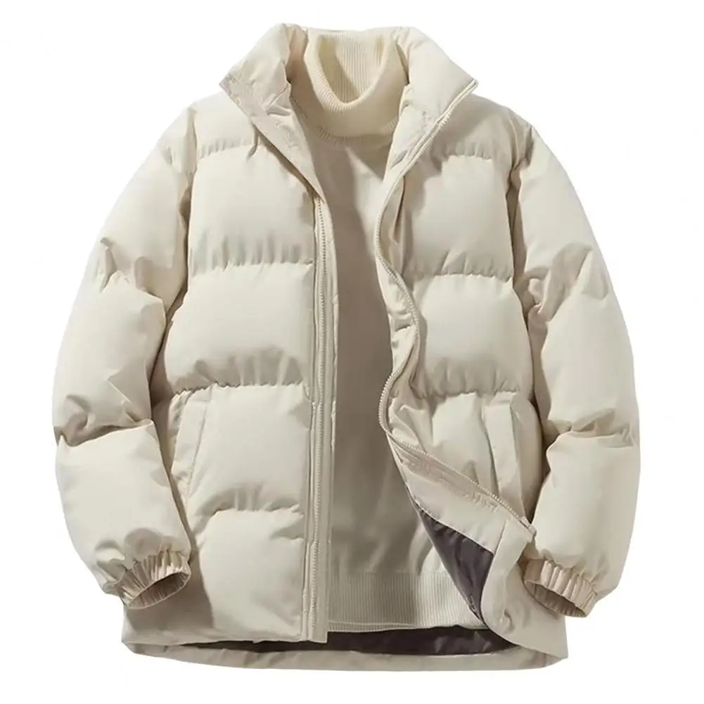 Hommes épais hiver noir Parkas décontracté manteau chaud couleur unie coton rembourré manteaux mode vêtements d'extérieur hommes grande taille Parkas 2024 M-3XL