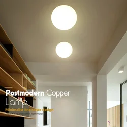 Nordic lampa sufitowa LED szklana biała kulka lampa sufitowa minimalistyczna łazienka balkon wejście do sypialni oprawa oświetleniowa światła w pomieszczeniach