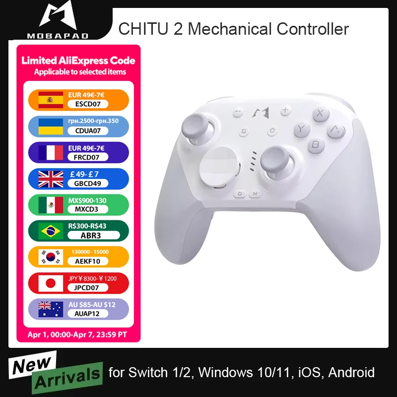 MOBAPAD CHITU 2 HD Mechanischer Controller - Glänzende Version für Nintendo Switch 1/2, PC, Android, iOS mit TMR-Sticks Gamepad