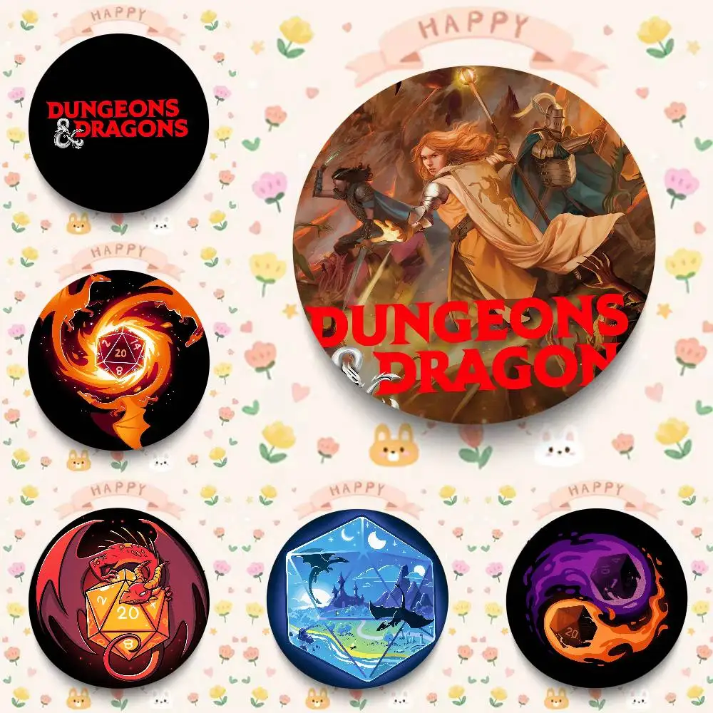 Game Dungeons & Dragons Cute Cartoon Button Pin Brooch Badge Bag Decor Fans Collect