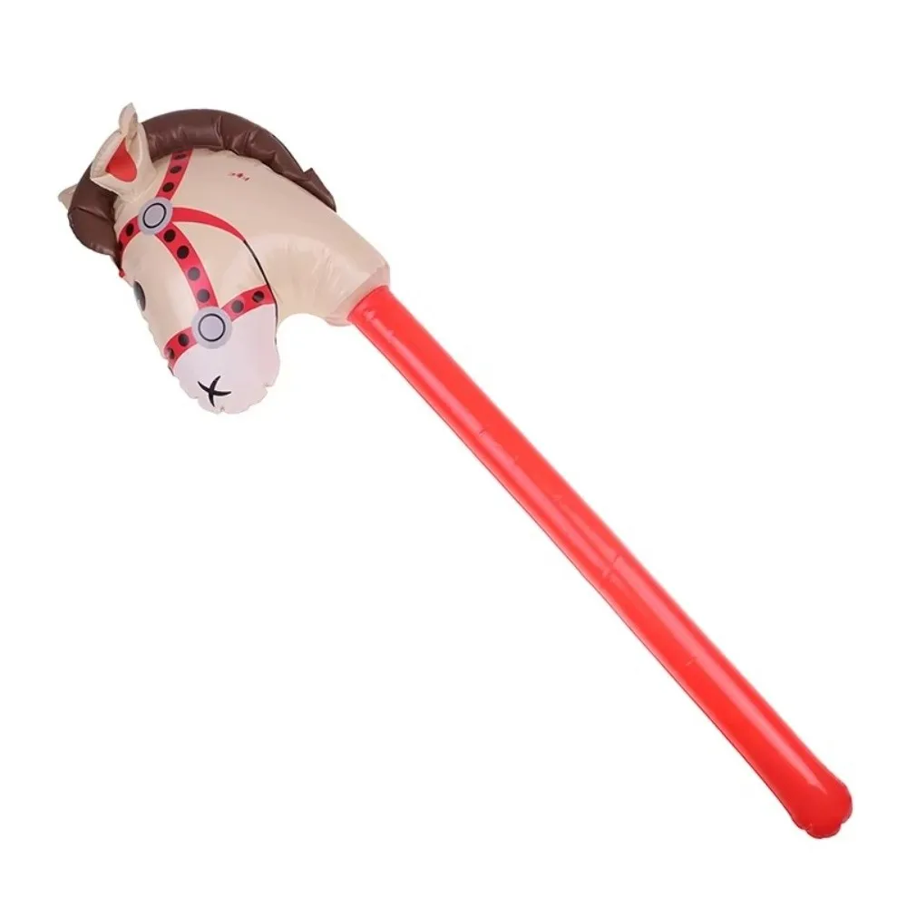 Novo pvc cabeça de cavalo vara balão dos desenhos animados balão inflável vara festa cavalo