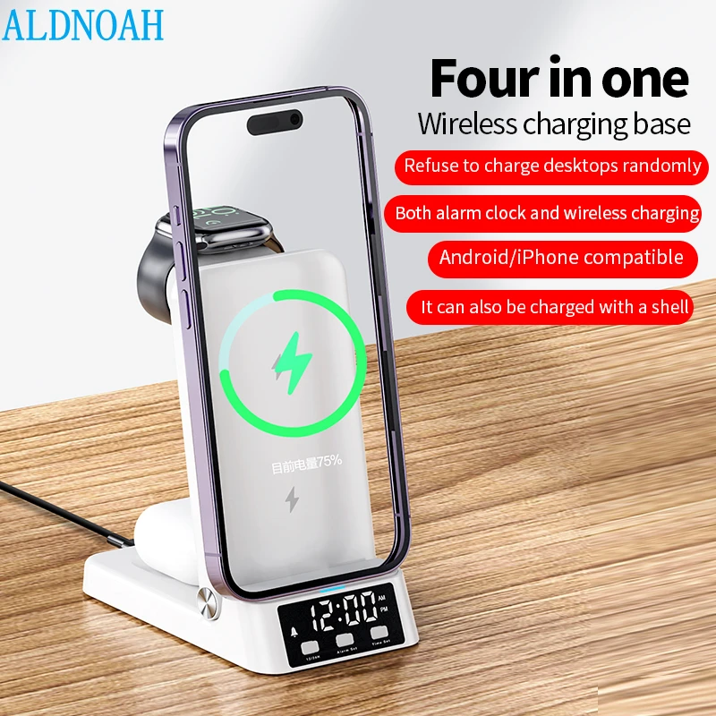 

25W Qi 4 in 1 Fast Wireless Charger Stand For iPhone 14 13 12 11 XS XR X 8 Apple Watch 8 7 SE 6 Charging Station For Airpods Pro