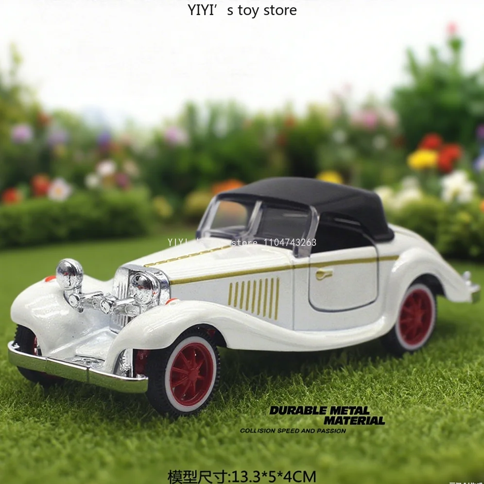 

1:32 Mercedes-Benz 500K vintage car, alloy rebound car model, high-end decorative items, car children's toys 25