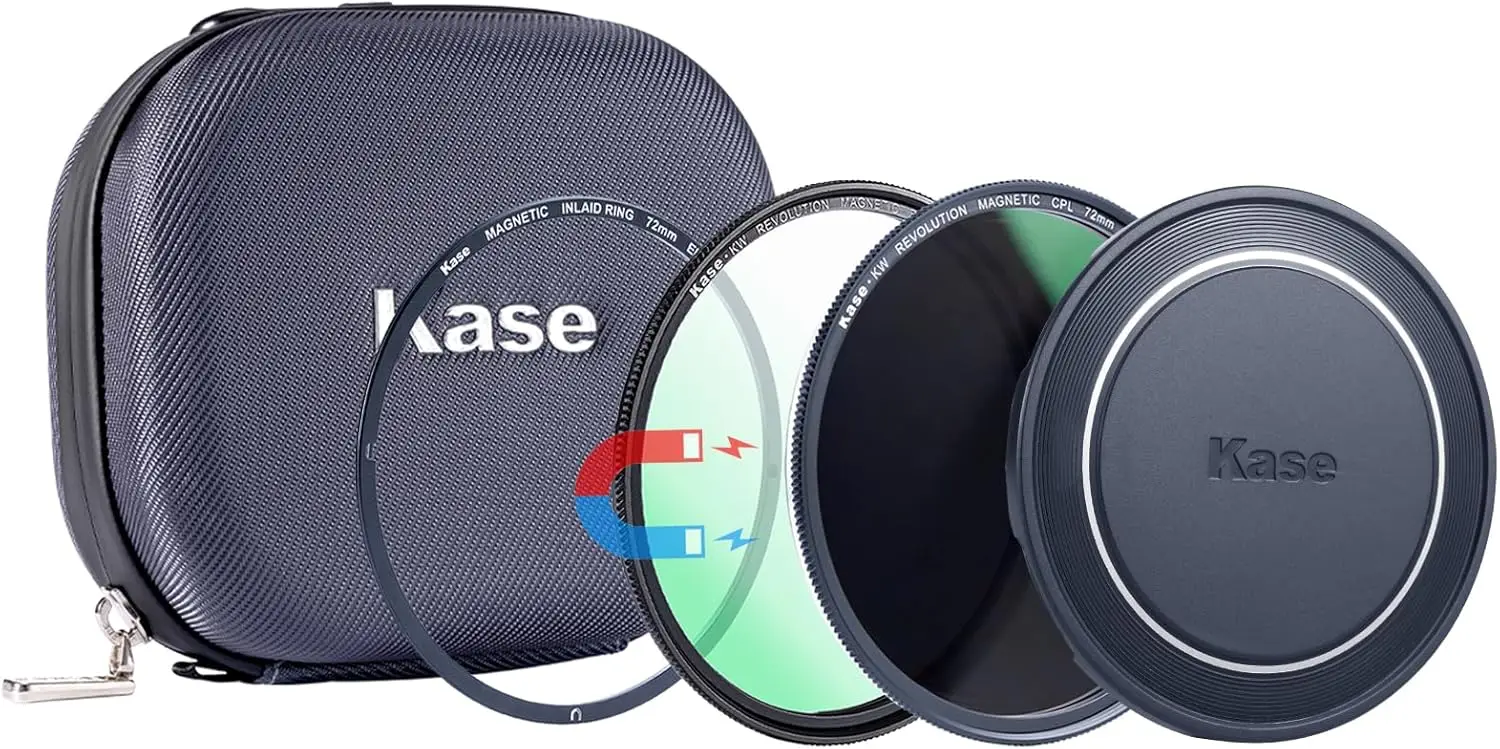 Kase Wolverine Revolution Plus Entry Kit Magnetic UV CPL Filter Set, Ultra‑Slim Design for Vignetting‑Free Shots, Color‑Coded