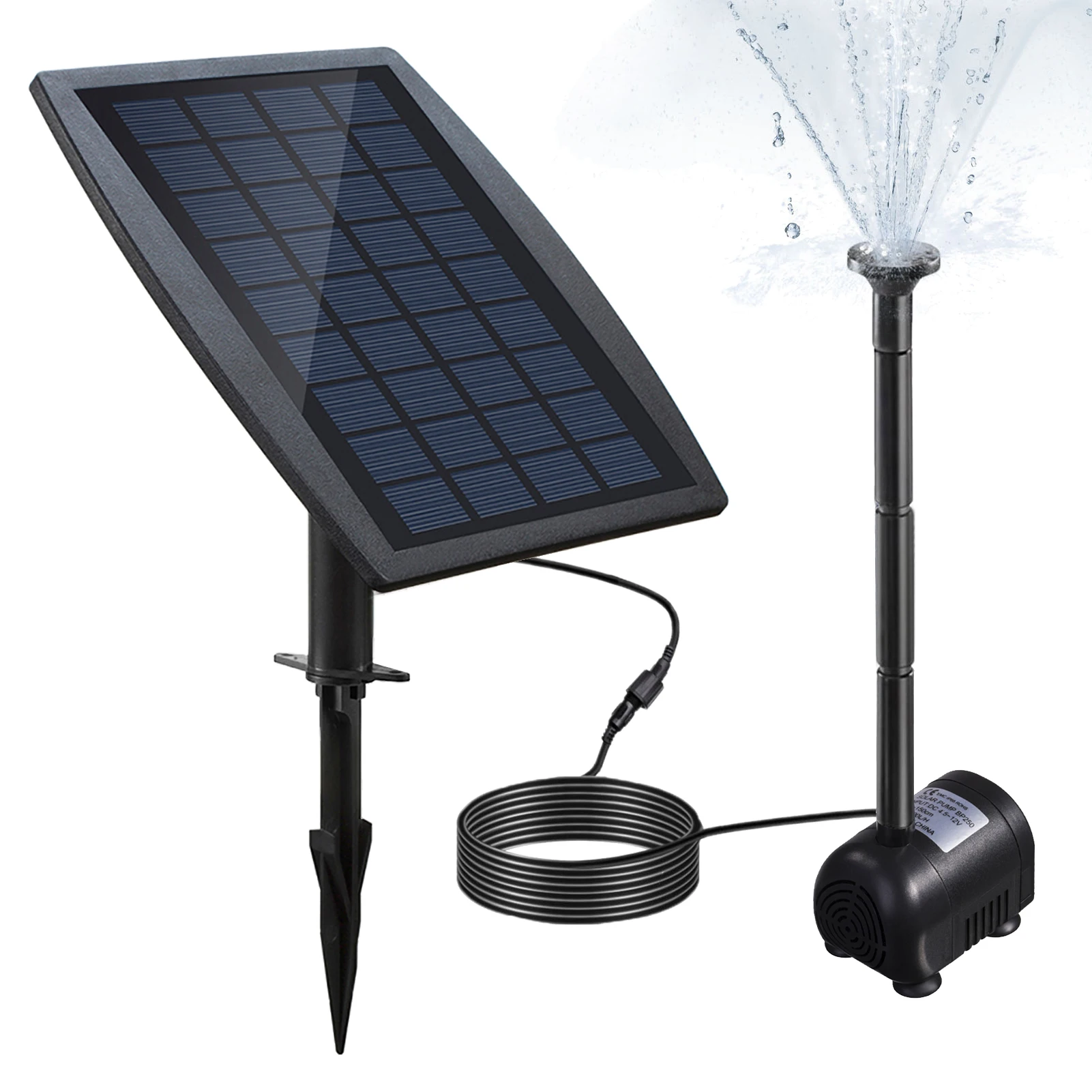 9V 2.5W Water Pump Solar Power Panel Landscape Pool Garden Fountains Pluggable Solar Power Decorative Fountain