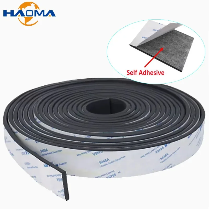 1Pcs Black Self Adhesive Silicone Rubber Sealing Strip Seal Gasket Anti-skid Shock Absorption Collision avoidance Strip