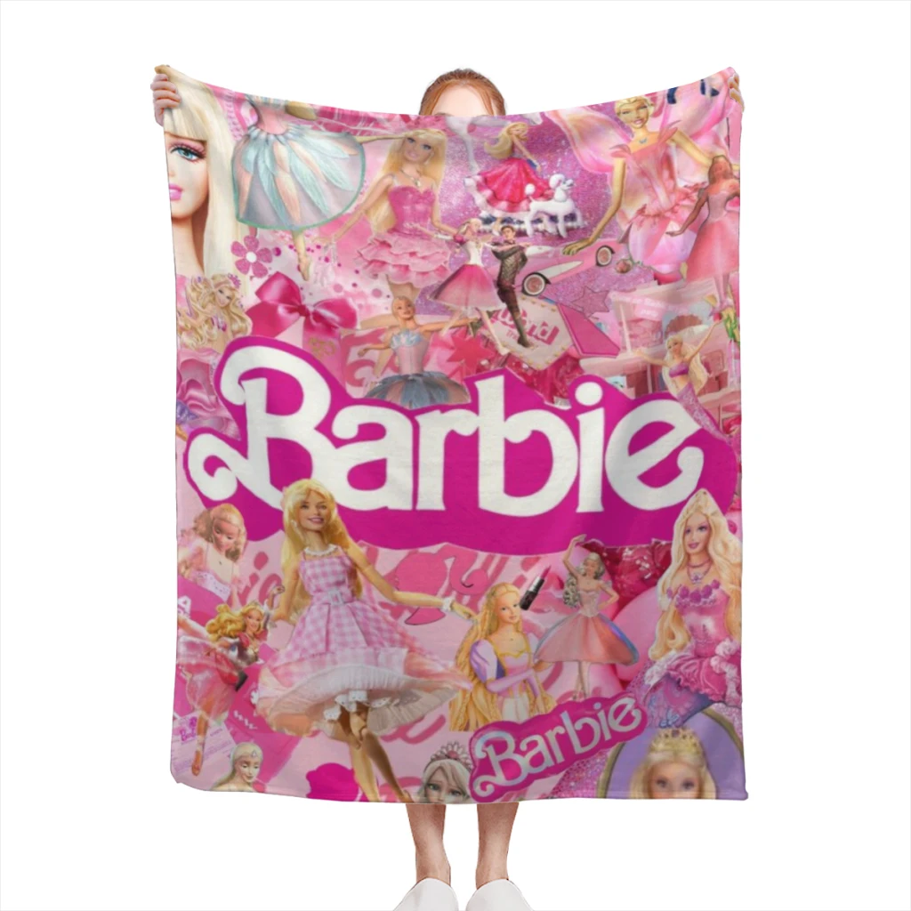 

Barbie Blanket Flange Textile Decor Portable Super Soft Throw Blankets for Home Office Plush Thin Quilt