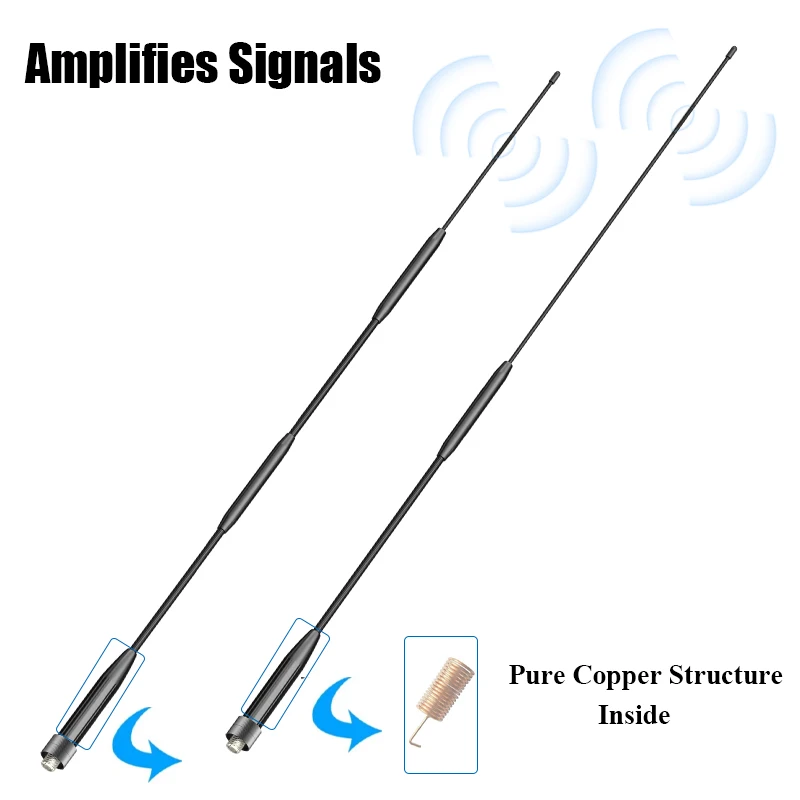 RH901S Antenna Coil Loaded Soft Whip Aerial SMA-Female 144/430/900MHz Amplify Signals For DM-1701A UV-25M UV-5RH Two Way Radios