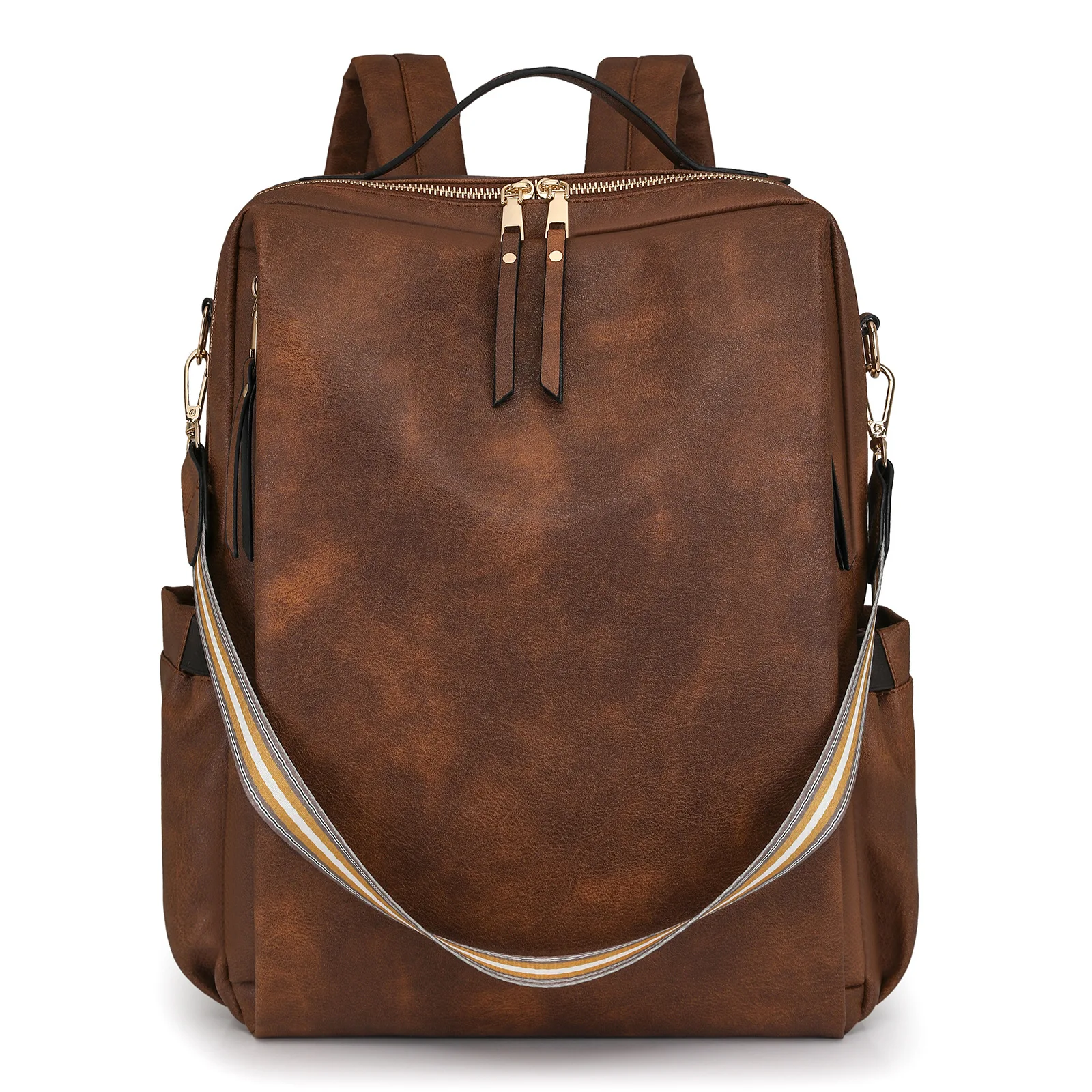 2025 New Women's Leather Anti-theft Waterproof Fashion Retro Large Capacity Weekend Travel College Laptop Backpack Shoulder Bag