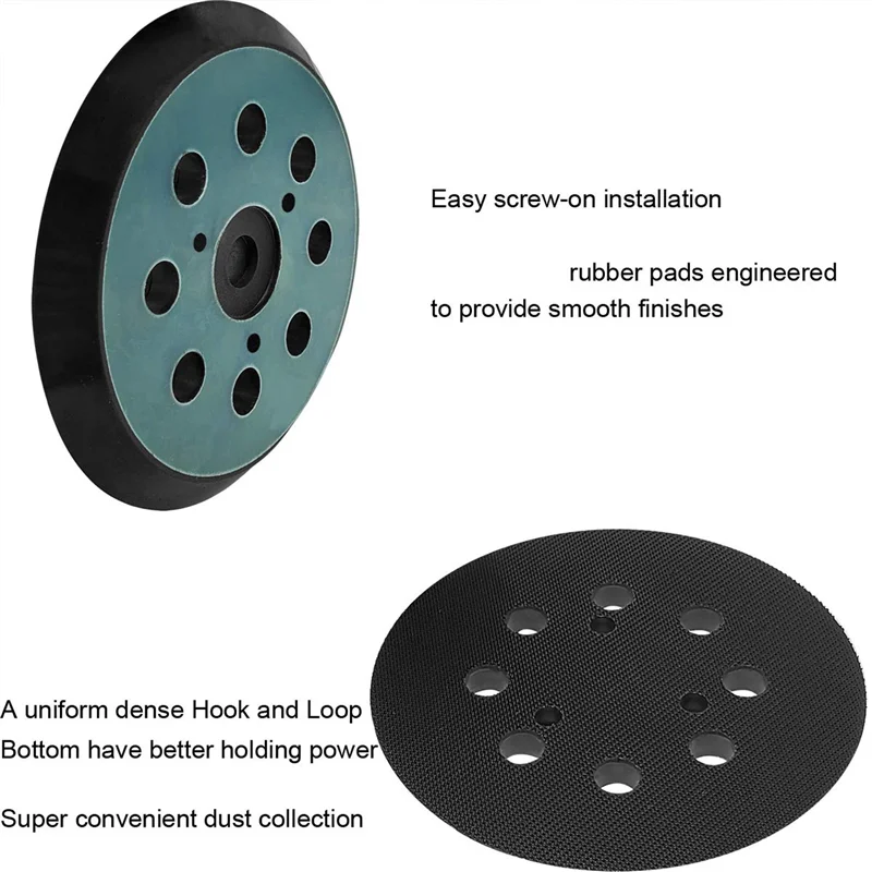 

6Pcs 5 Inch 8 Hole Sander Hook And Loop Replacement Sanding Pad For BO5010,BO5030/K,BO5031K,BO5041K,XOB01Z Sander