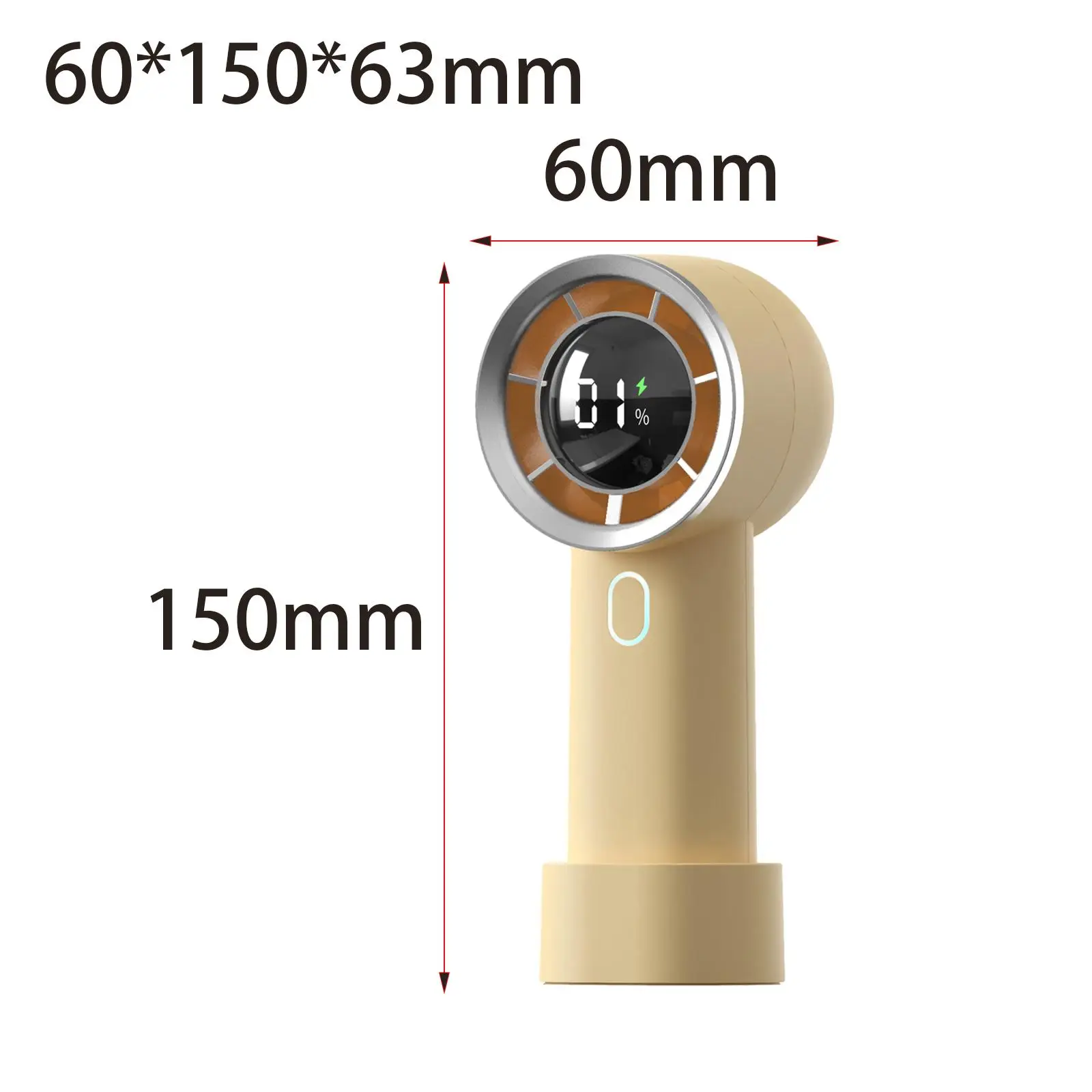 Mini ventilatore portatile piccolo ventilatore da tavolo Display elettricità in tempo reale silenzioso ventilatore personale potente ventilatore portatile per la casa dell'ufficio