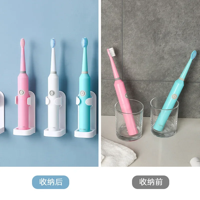 Traceless Toothbrush Holder Bath Wall-Mounted Electric Toothbrush Holders Adults Toothbrush Stand Hanger Bathroom Accessories