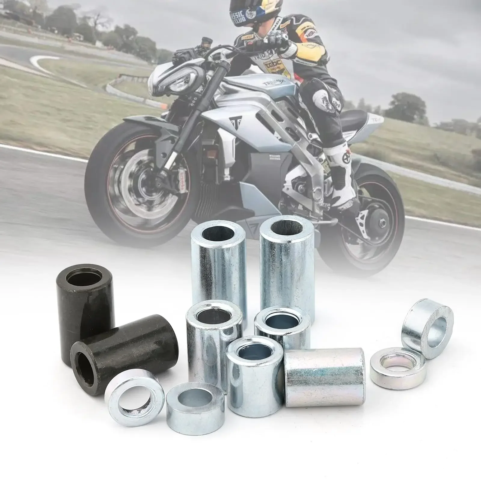 High Strength Grade 8.8 M10 Wheel Spacer Outer Axle Fit for 10mm Motorcycle Axle,12Pcs