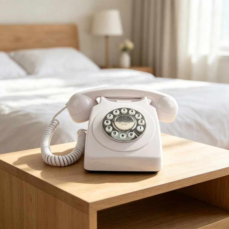 CORA Functional Period-Style Corded Phone with Large Push-Button Keypad, Standard Phone-Line Port, and Selectable Call Alert