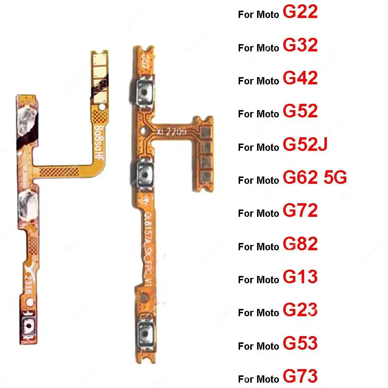 

For Motorola Moto G13 G22 G23 G32 G42 G52 G53 G52J G62 5G G72 G73 G82 Power Volume Side Button Flex Cable Repair Parts