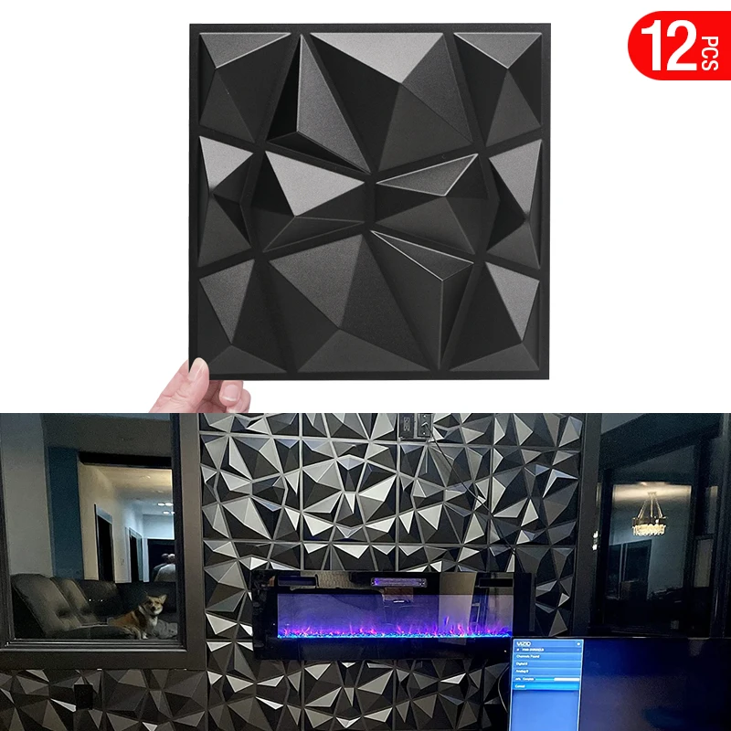 

12pcs 30cm house wall renovation stereo 3D wall panel non-self-adhesive 3D wall sticker art tile wallpaper room bathroom ceiling