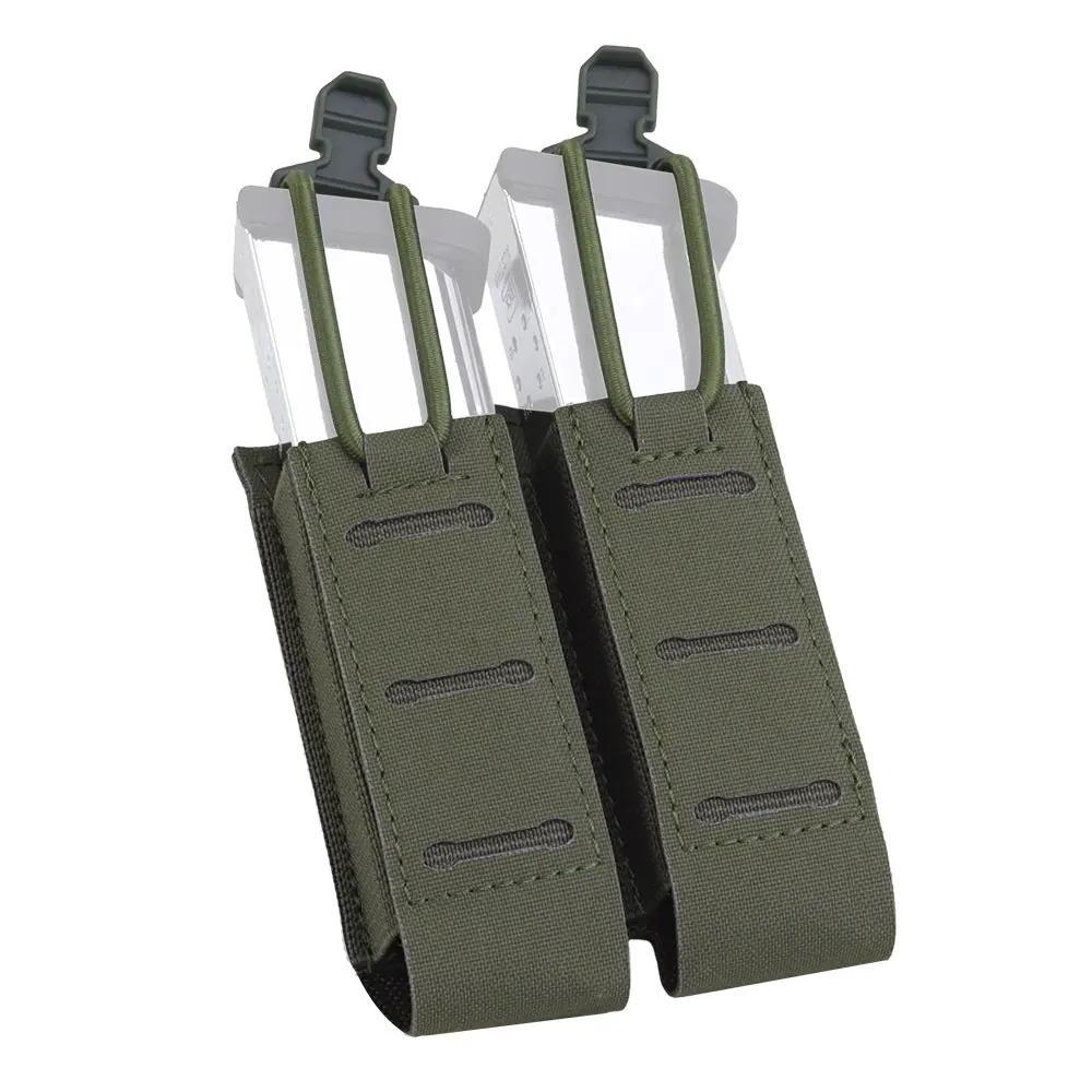 OPHIDIANTAC Assaulter Magic Tape Clip Double 9MM Mag Pouch 2.0 for Belt Hunting Accessories