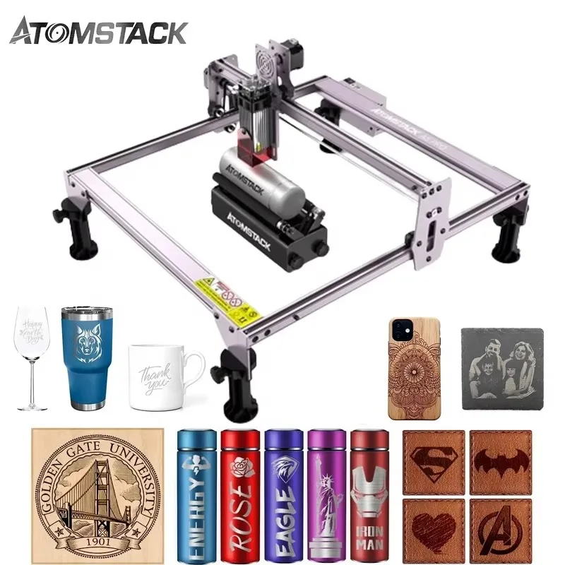 

Xiangyin Atomstack A5 Pro 40W With R3 Pro Rotary Roller Cnc Cutting Wood Leather Glass Metal Mug Processing Engraving Mach