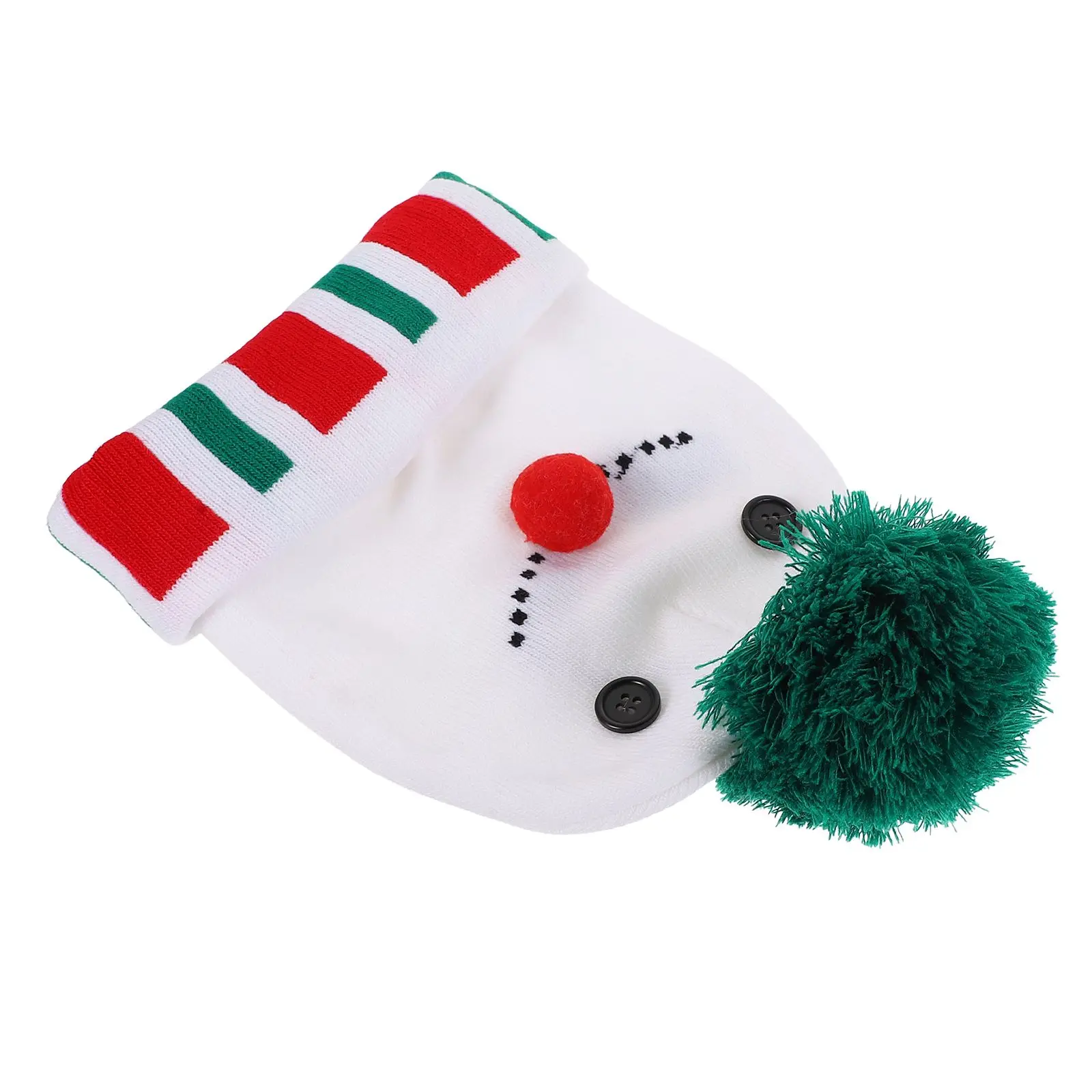 

Christmas Snowman Knitted Acrylic Kids Warm Toddler Hats for Children Crochet White Hat Xmas Design Hat