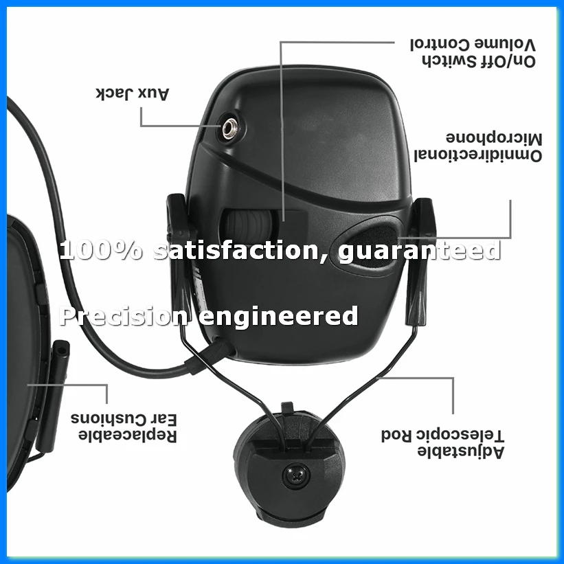 Outdoor Tactical Electronic- Earmuff -Range Anti-Noise Headset Impact Sound Amplification HearingProtector B-ABAM