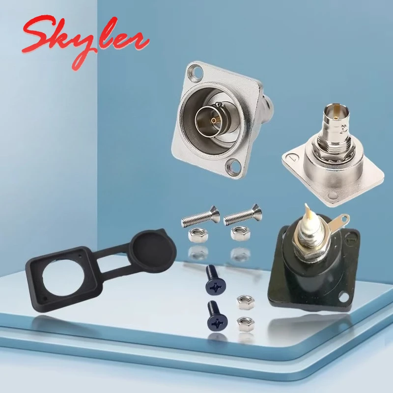 D-type BNC Connector Gold-plated 75 ohm Docking Q9 Female Head 86 Panel Installation BNC Welding SDI Video Coaxial Socket Seat