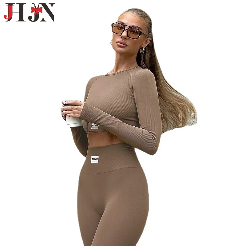 fashion leisure time Solid color Zhang Zai Sports yoga fitness suit set Comfortable fitness clothing