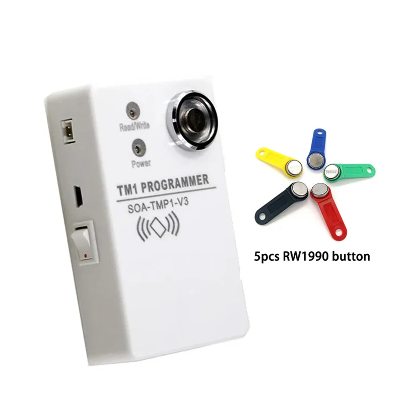 TM iButton Programmer DS1990A Duplicator Cloner Copier 125Khz RFID Reader Writer RW1990 Key Token RFID/TM Keyfob duplicator