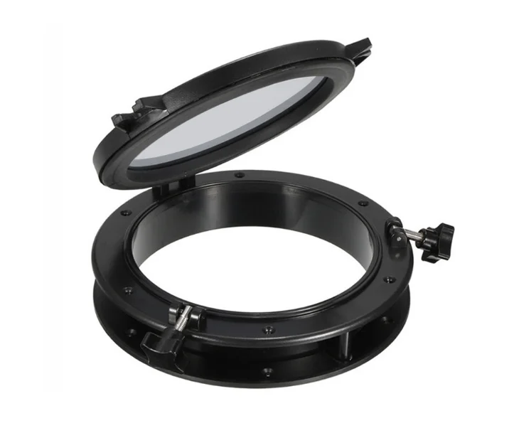 

STLF High Quality 215mm Black White Tempered Glass ABS Plastic Round Watertight Portlights for Boats