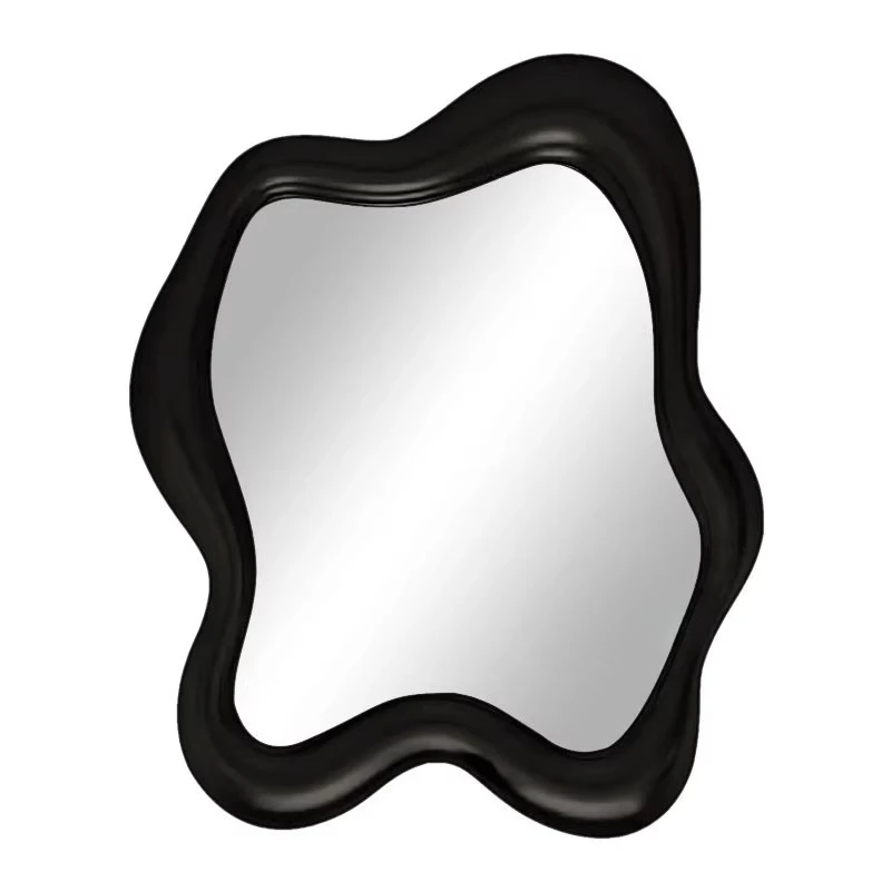 

French Irregular Bathroom Mirror Wall Hanging Bedroom Vanity Makeup Mirror High Art Dining Side Living Room Decorative Mirror
