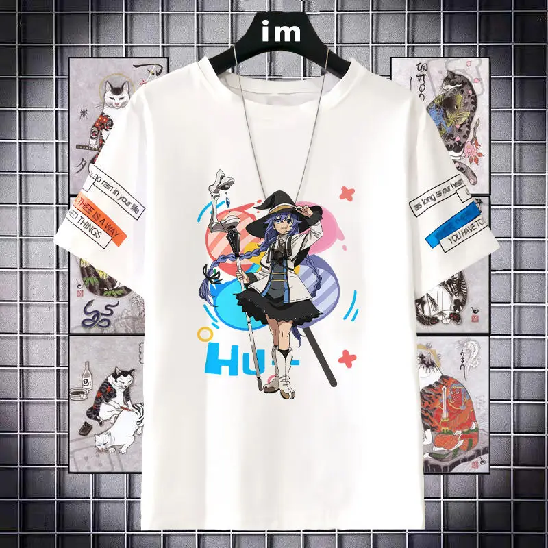 Kaus Lengan Pendek Merchandise Reinkarnasi Tanpa Kerja Pakaian Anime Uniseks Alice Rudy Lolicity Trendi