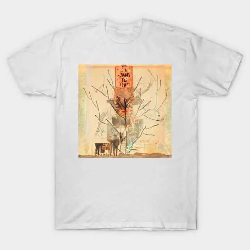 أريد أن أعيش كولاج تي شيرت S 5XL شحن سريع #1