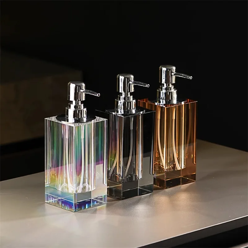 

Crystal Glass Soap Dispenser, Hotel Bathroom Press Type Lotion Bottles, Home Bath Shower Gel, Shampoo in Separate Bottles, New