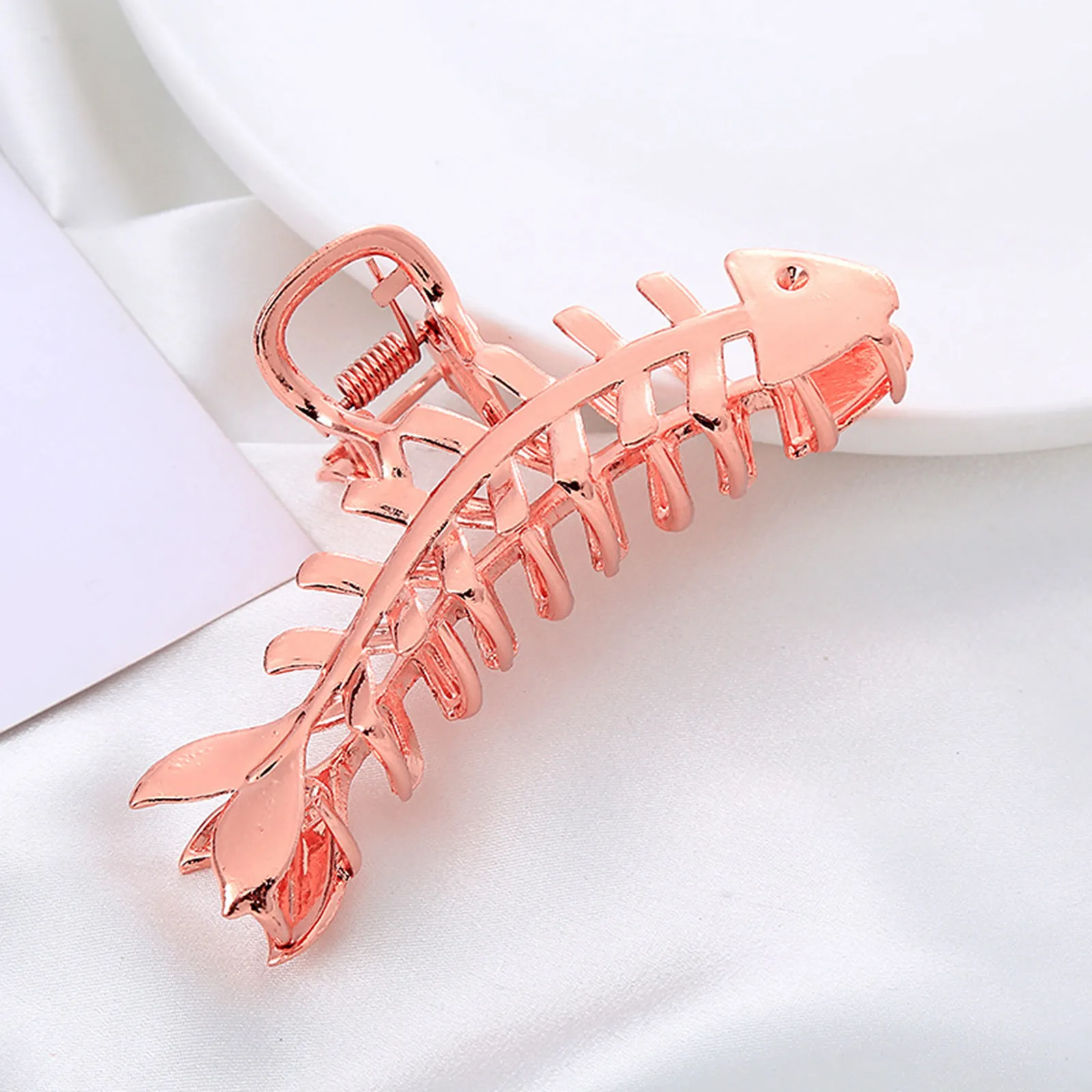 

Женские толстые прямоугольные зажимы для волос в форме рыбьей кости, большие металлические зажимы для волос, золотые зажимы для волос, металлические зажимы для челюстей