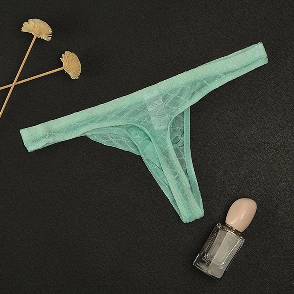 

Men's Panties See Through Lingerie Elephant Nose Mesh Thongs Breathable T Back Male Underwear Gay Sissy Bulge Pouch Underpants