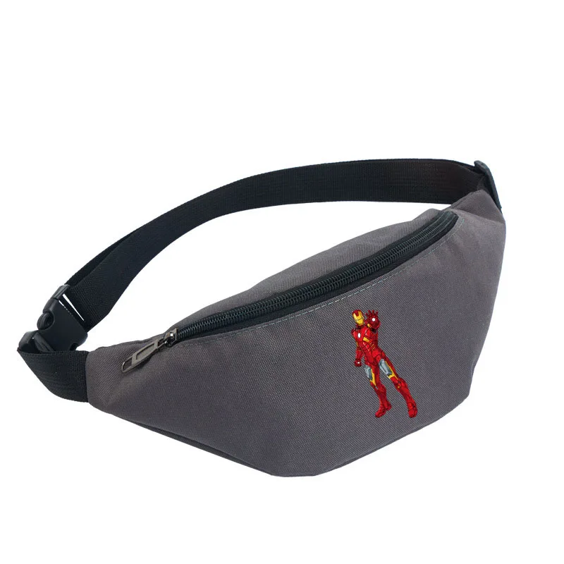 cartoon Spider-man Captain America Avengers Male Female Waist Bags Casual Phone Belt Bag PouchTravel Bag Shoulder Bags Handbag