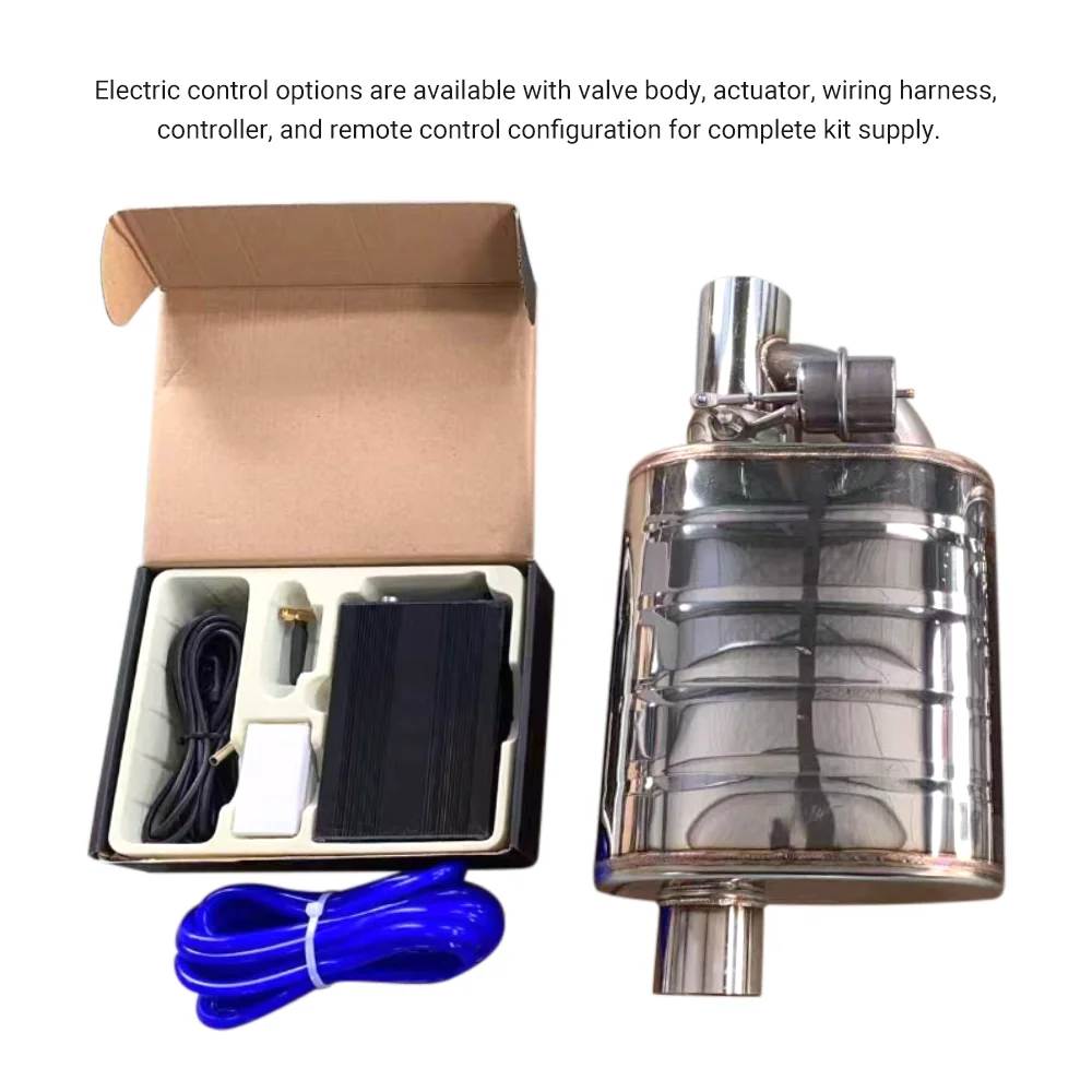 Universal 2.5 Inch Remote Controls Exhaust Silencers Valves Stainless Steel Turbo Sound Wave Valved Muffler