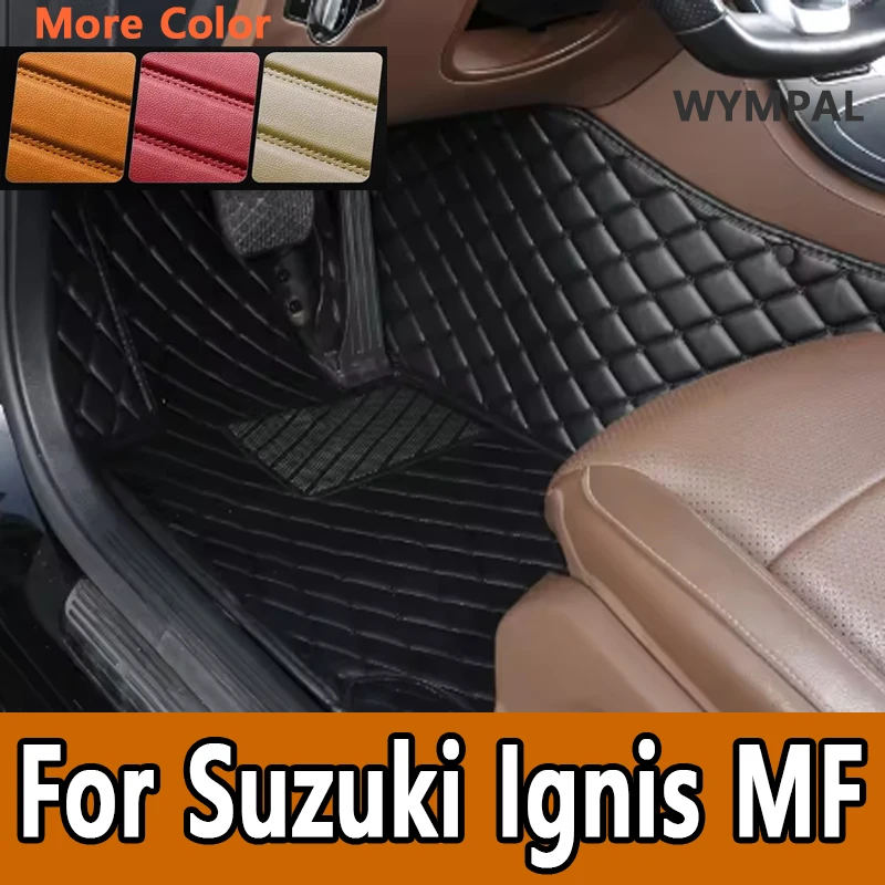 Luxury Durable Car Mats For Suzuki Ignis MF 2016 2017 2018 2019 Leather Floor Mat Rugs Carpet Car Accessories Interior Set Pad
