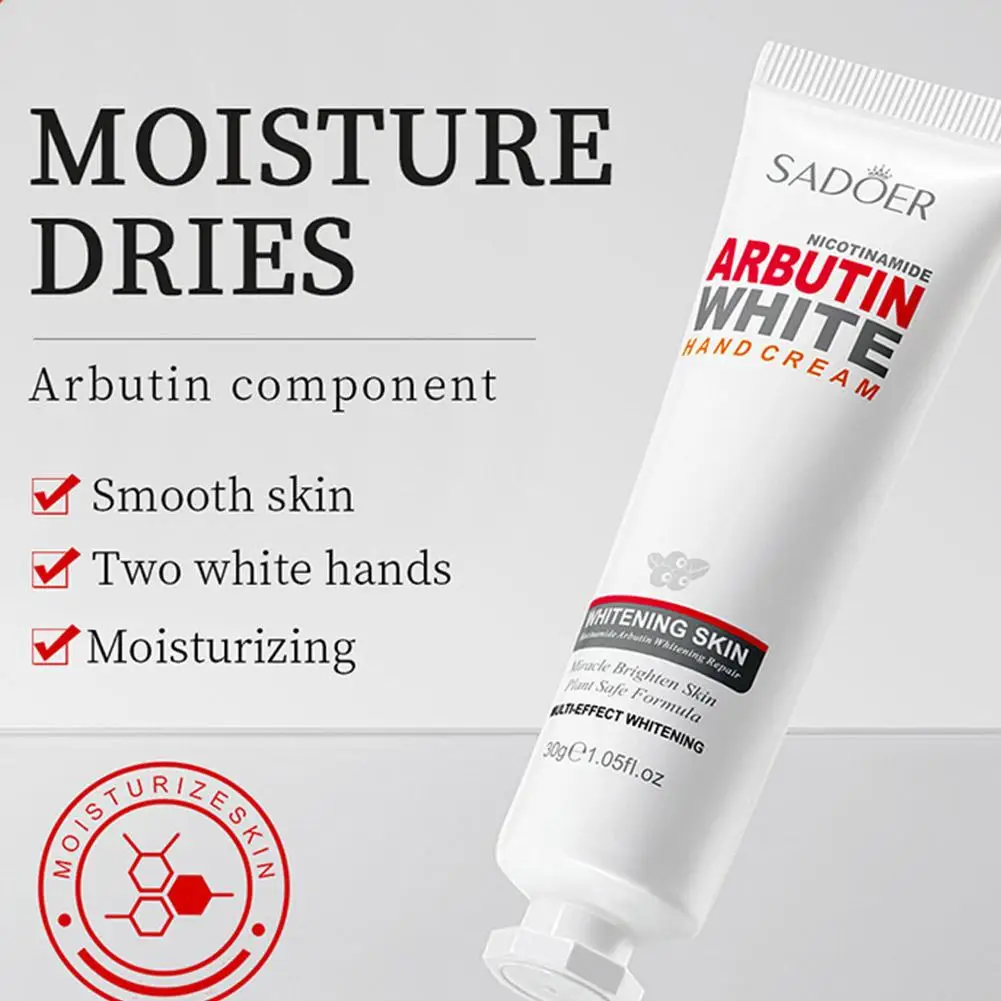 30g Hand Cream Whitening Moisturizing Refreshing Nicotinamide Arbutin On-Greasy Anti-Aging Mini Natural Hand Cream For Wome G9J5