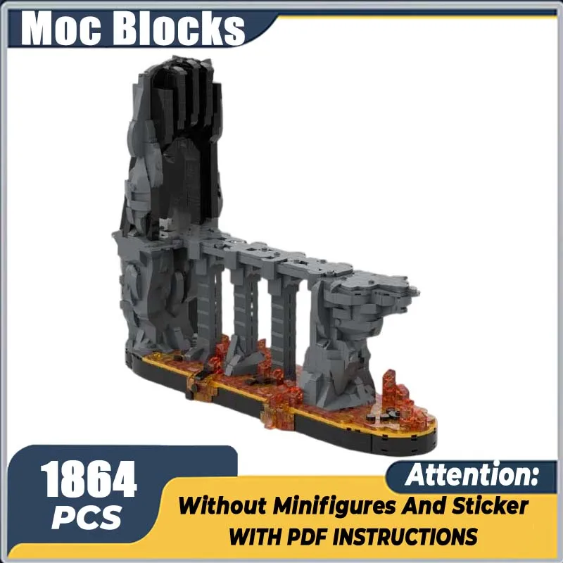 

Magic Rings Movie Moc Building Blocks Mount Doom Fires Model Technology Bricks DIY Famous Scene Assembly Toys Construstion Gifts