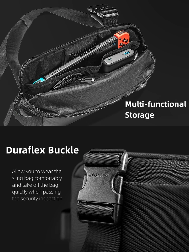 Switch Compact EDC Sling Bag, Minimalist Chest Shoulder Backpack Crossbody Bag for Men and Women, Lightweight Everyday Carry Bag