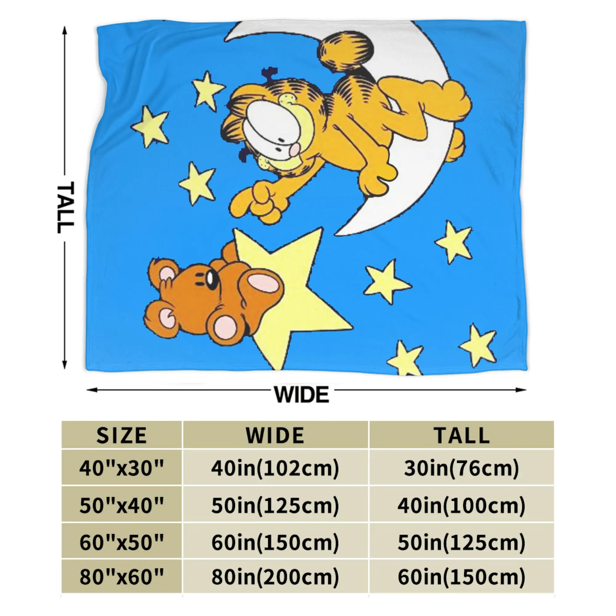 بطانيات Garfields Bear Pooky مضحكة ميمي كات كارتون الفانيلا مضحك تنفس رمي البطانيات لصالة الفراش الخريف/الشتاء ، #4